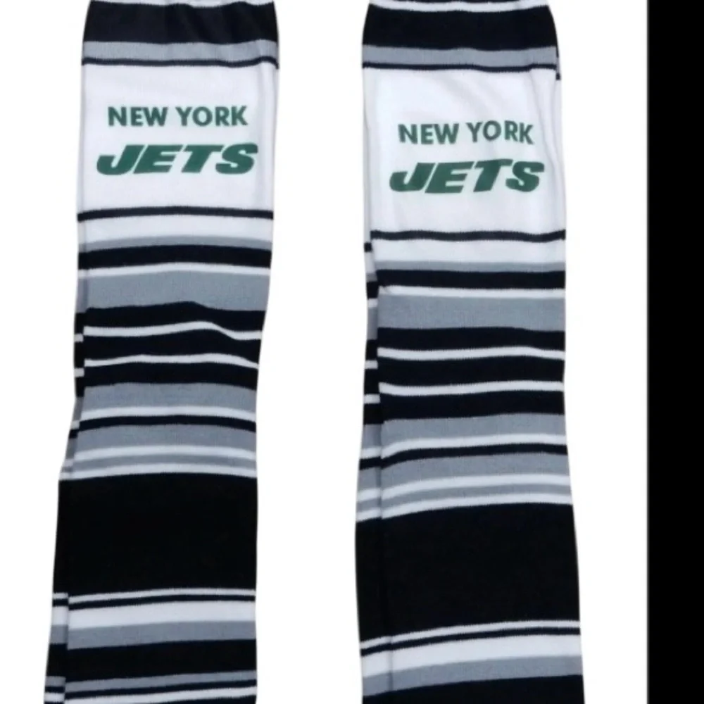 2 Pack NFL New York Jets Socks Gift One Size Fits Most Dress Zach Wilson Stripes